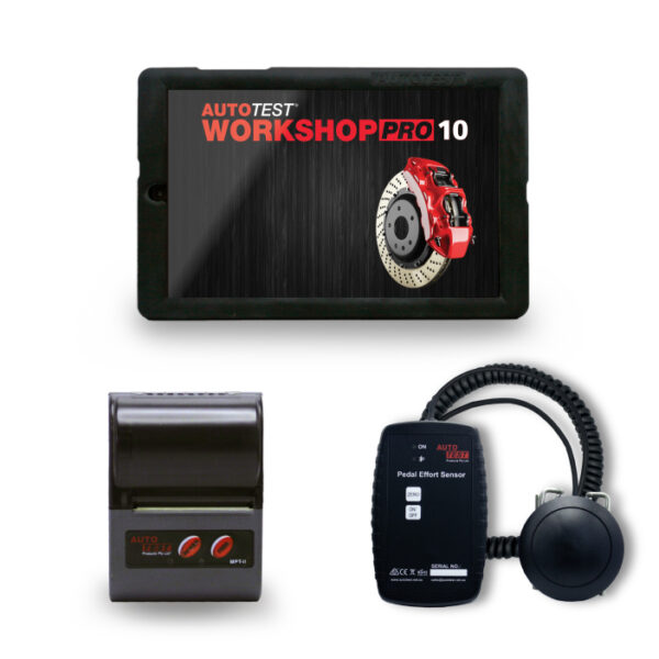 Workshop Pro with Pedal effort sensor kit includes workshop pro tablet, bluetooth printer and pedal effort sensor.